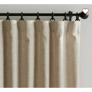 Pottery barn emery linen pole top black out curtain panel oatmeal 50"x84"